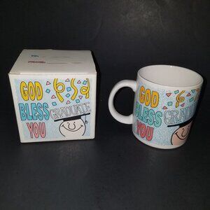 VTG God Bless You Graduate Mug Graduation Gift 1993 Bob Siemon (in original box)